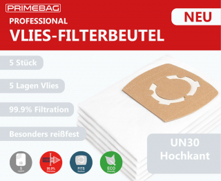 Uni 30 Hochkant 5-Lagig UN30-UR universal Staubsaugerbeutel für Kesselsauger 30 Liter intensive Filtration
